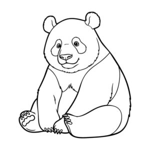 ジャイアントパンダの無料塗り絵イラスト（知育・高齢者レク用）