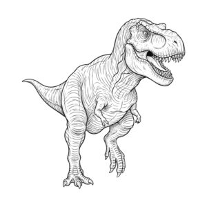 ティラノサウルス２の無料塗り絵イラスト（知育・高齢者レク用）