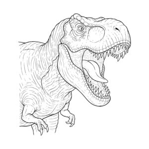 ティラノサウルス３の無料塗り絵イラスト（知育・高齢者レク用）