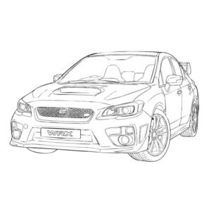 WRX STIの無料塗り絵イラスト（知育・高齢者レク用）