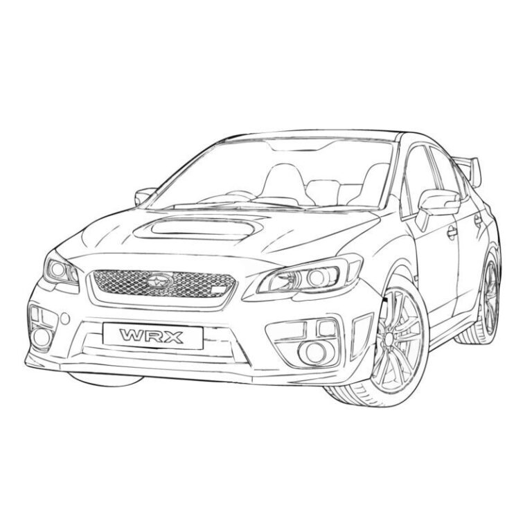 WRX STIの無料塗り絵イラスト（知育・高齢者レク用）
