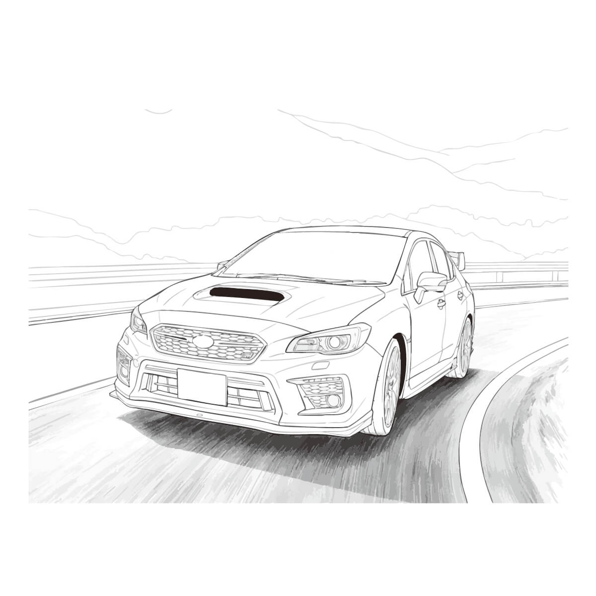 走行中のWRX STI(VAB)