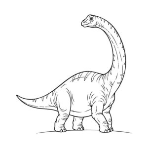 カマラサウルスの無料塗り絵イラスト（知育・高齢者レク用）