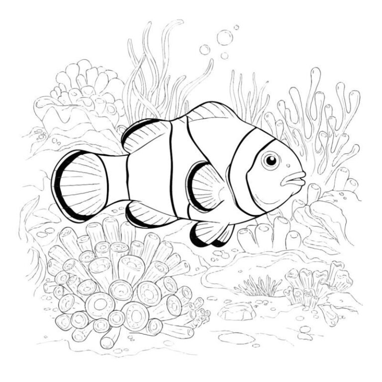Free printable Clownfish coloring page