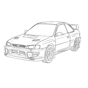 GC8 2ドアの無料塗り絵イラスト（知育・高齢者レク用）
