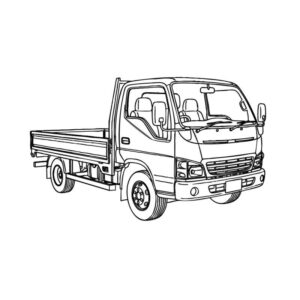 軽トラックの無料塗り絵イラスト（知育・高齢者レク用）