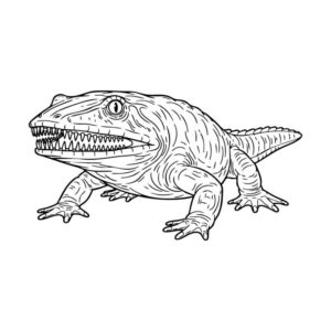 メトポサウルスの無料塗り絵イラスト（知育・高齢者レク用）