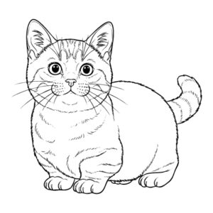 マンチカンの無料塗り絵イラスト（知育・高齢者レク用）