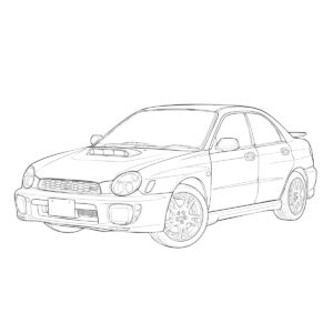 2代目 GD系 丸目の無料塗り絵イラスト（知育・高齢者レク用）