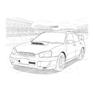 2代目 GD系 涙目　(サーキット)の無料塗り絵イラスト（知育・高齢者レク用）