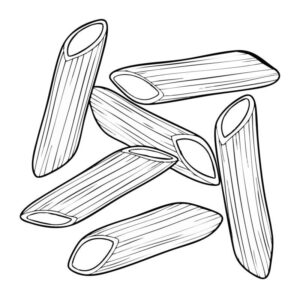 ペンネの無料塗り絵イラスト（知育・高齢者レク用）