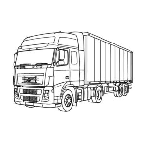 トラックの無料塗り絵イラスト（知育・高齢者レク用）