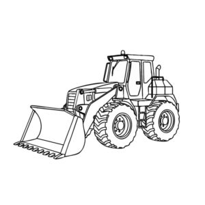 ホイールドーザーの無料塗り絵イラスト（知育・高齢者レク用）