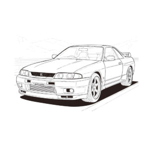 4代目  BCNR33型の無料塗り絵イラスト（知育・高齢者レク用）