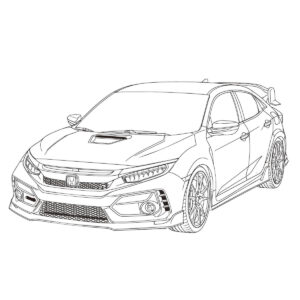 FK8(５代目)の無料塗り絵イラスト（知育・高齢者レク用）