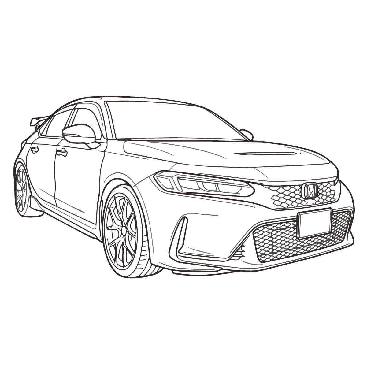 シビック タイプRの塗り絵
