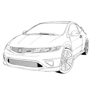 FN2(３代目)の無料塗り絵イラスト（知育・高齢者レク用）