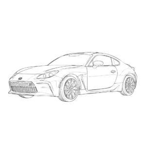 GR86の無料塗り絵イラスト（知育・高齢者レク用）