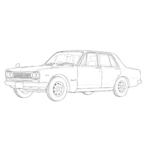初代　PGC10型の無料塗り絵イラスト（知育・高齢者レク用）