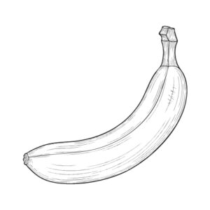 Free printable One banana coloring page