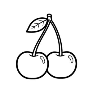 Free printable Cherries 2 coloring page
