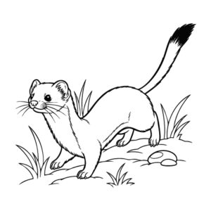 Free printable Stoat 4 coloring page