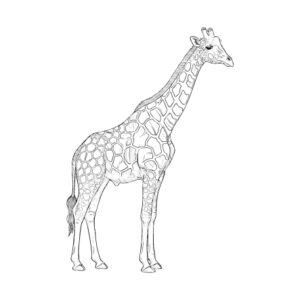 麒麟（キリン）の無料塗り絵イラスト（知育・高齢者レク用）