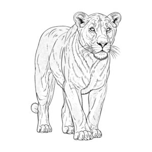 Free printable Female lion coloring page