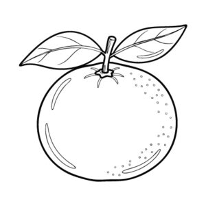 Free printable Mandarin orange 3 coloring page