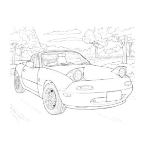 NA系(初代) 2の無料塗り絵イラスト（知育・高齢者レク用）