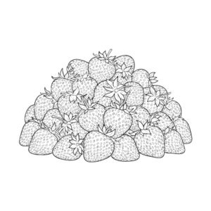 Free printable Pile of strawberries coloring page