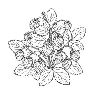 Free printable Strawberries on the Vine coloring page