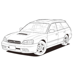 レガシィ ツーリングワゴンの無料塗り絵イラスト（知育・高齢者レク用）