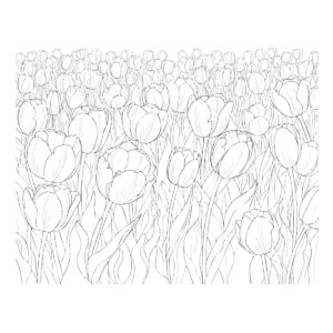 Free printable Tulip field coloring page
