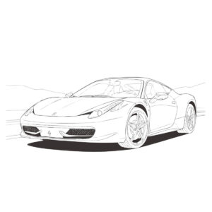 458 イタリアの無料塗り絵イラスト（知育・高齢者レク用）