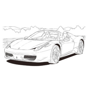 458 スパイダーの無料塗り絵イラスト（知育・高齢者レク用）