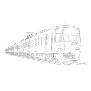 600形の無料塗り絵イラスト（知育・高齢者レク用）