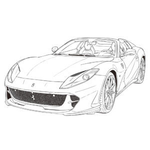812 GTSの無料塗り絵イラスト（知育・高齢者レク用）