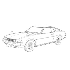 初代（A40/50型）の無料塗り絵イラスト（知育・高齢者レク用）