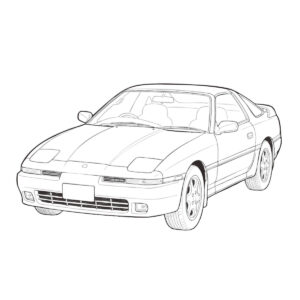 3代目（A70型）の無料塗り絵イラスト（知育・高齢者レク用）