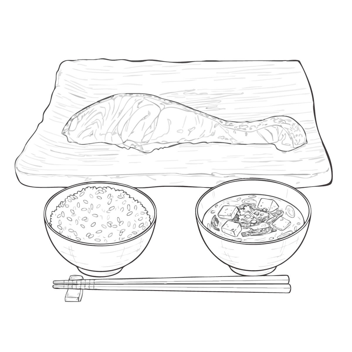 焼き鮭定食　お箸あり