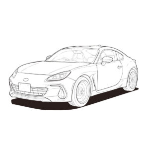 新型BRZ 3BA-ZD8の無料塗り絵イラスト（知育・高齢者レク用）
