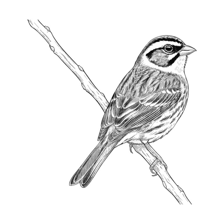 Free printable Meadow Bunting coloring page