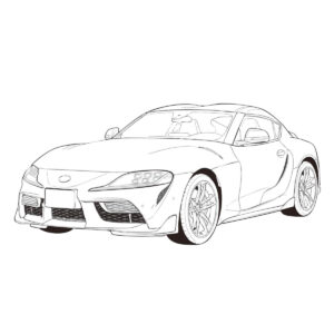 5代目（DB型）の無料塗り絵イラスト（知育・高齢者レク用）