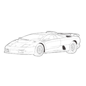 ディアブロ　(GT)の無料塗り絵イラスト（知育・高齢者レク用）