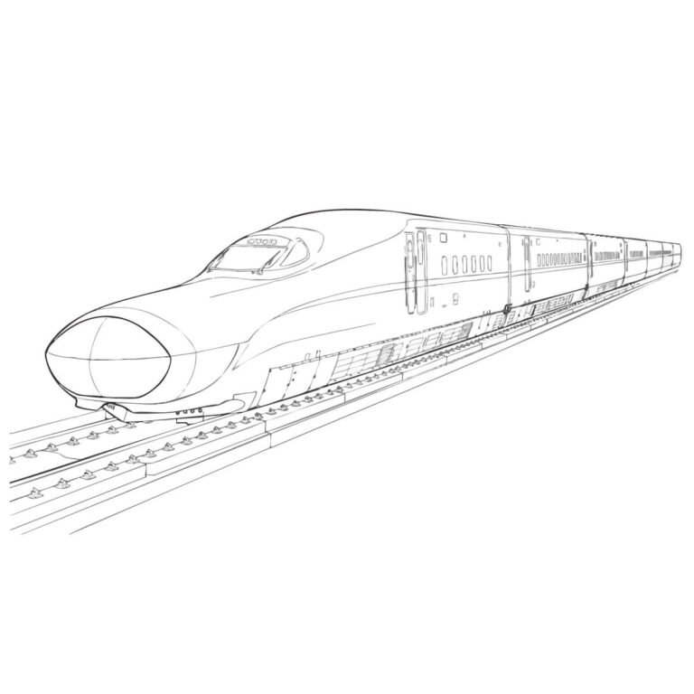 Free printable Shinkansen E5 Series / H5 Series coloring page