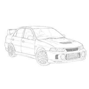 Free printable Lancer Evolution IV coloring page