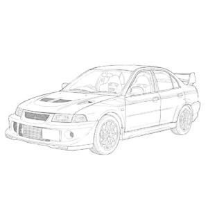 Free printable Lancer Evolution VI (Tomi Makinen Edition) coloring page