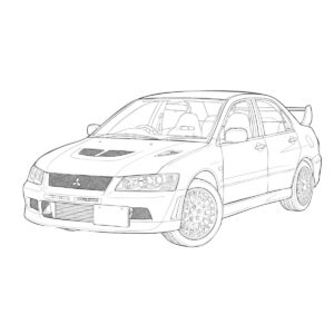 Free printable Lancer Evolution VII coloring page