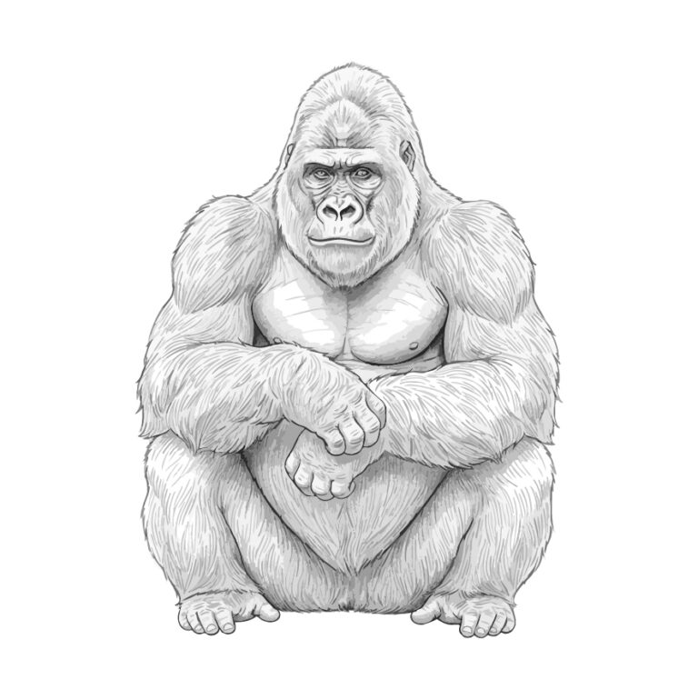 Free printable Gorilla coloring page